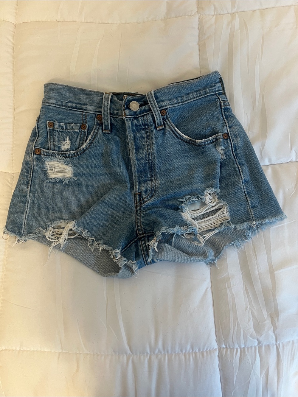 Light Blue Levis 501 Denim Shorts